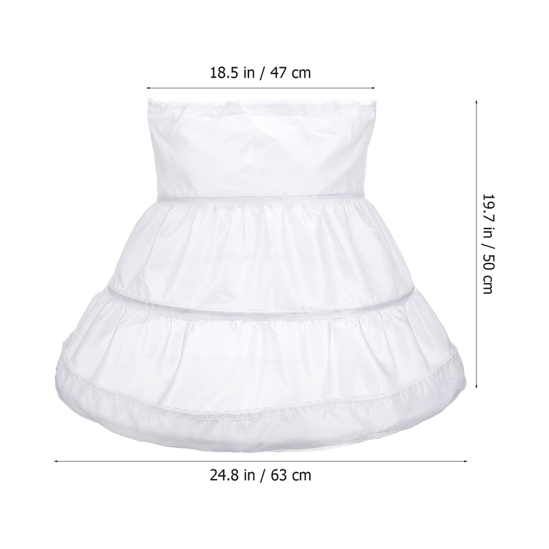 Enagua de crinolina para niña, falda interior, vestido de flores, medio Aro, enaguas blancas