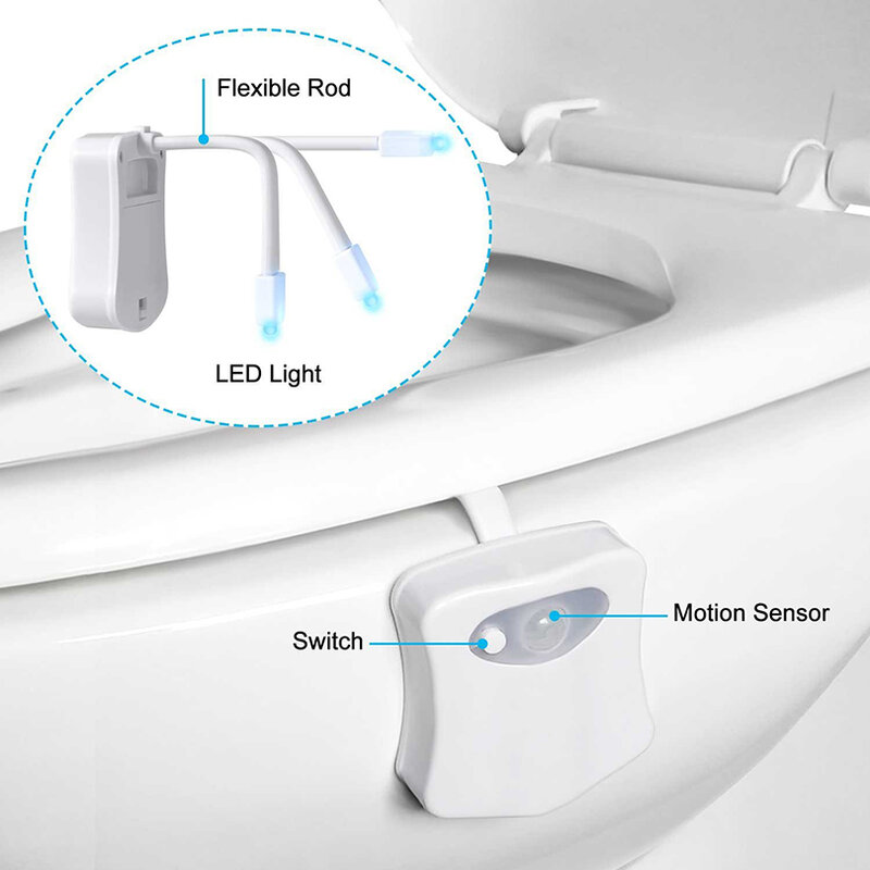 Waterdicht Toiletbril Smart Pir Motion Sensor Nachtlampje Wc Licht Voor Toiletpot Backlight Wc Verlichting Led Luminaria Lamp