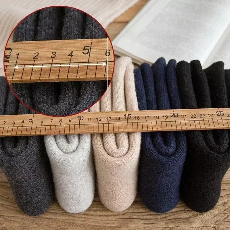3 Pairs Men Women Wool Socks Couples Solid Winter Snow Chrismas Gift Thermal Cashmere Marino Thickened Fleece Terry Loop socks