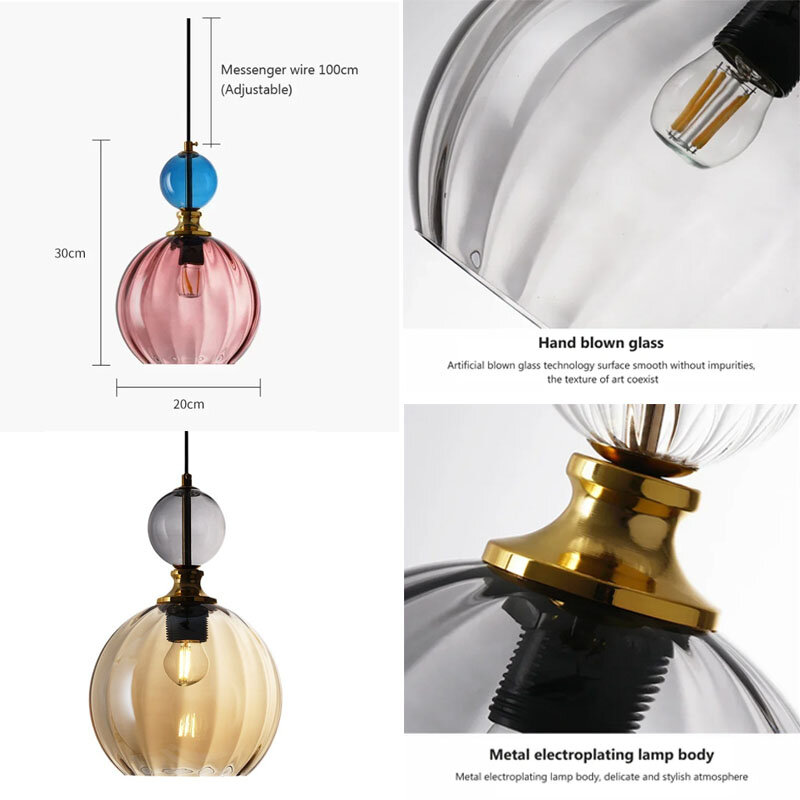 Nordic Color Candy Pendant Light Led Dining Table Chandelier Moderne27 Hanging Lamps Home Decor Lighting for Living Room