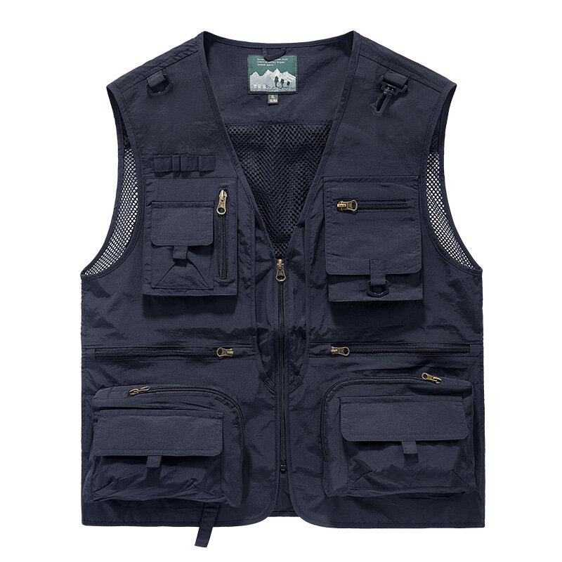 FGKKS 2023 Outdoor Leisure Vest Men's New Multi-Pocket Breathable Outdoor Sports Coat High-Quality Design Leisure Vest Men