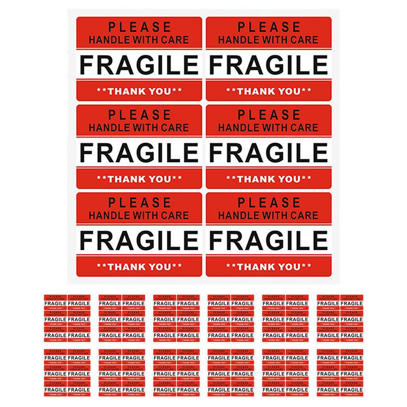 20 Sheets Fragile Logo Stickers Shipping Caution Adhesive Warning Packaging Product