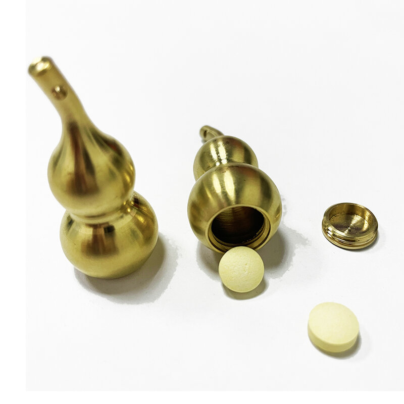 Mini Secret Stash Escondido Seguro Desvio Jóias Medicina Caixa De Armazenamento, Ornamento De Brass Gourd, Conveniente Caixa De Comprimidos De Bolso