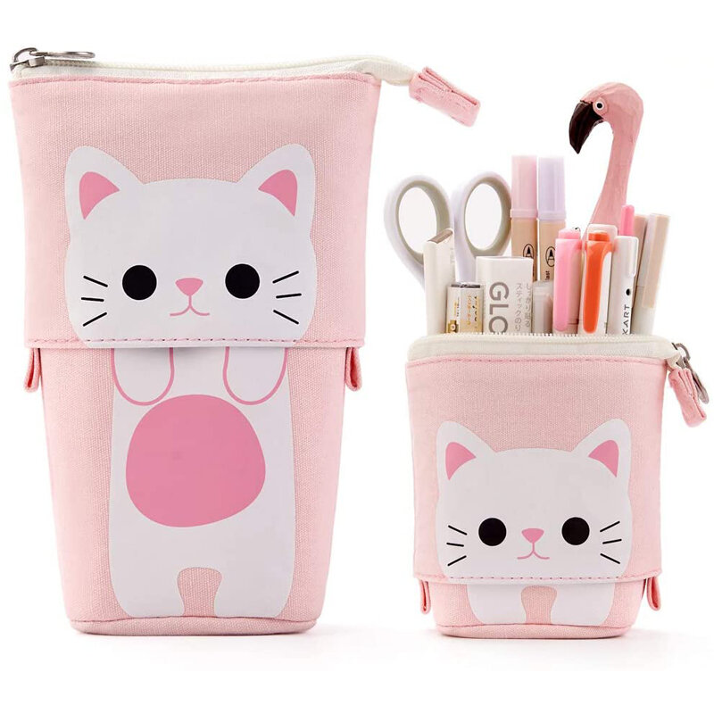 Astucci Kawaii per ragazze ragazzi Zipper Cute Cat Pencil Box forniture scolastiche cancelleria regalo Pop-Up Pouchs Trousse Scolaire