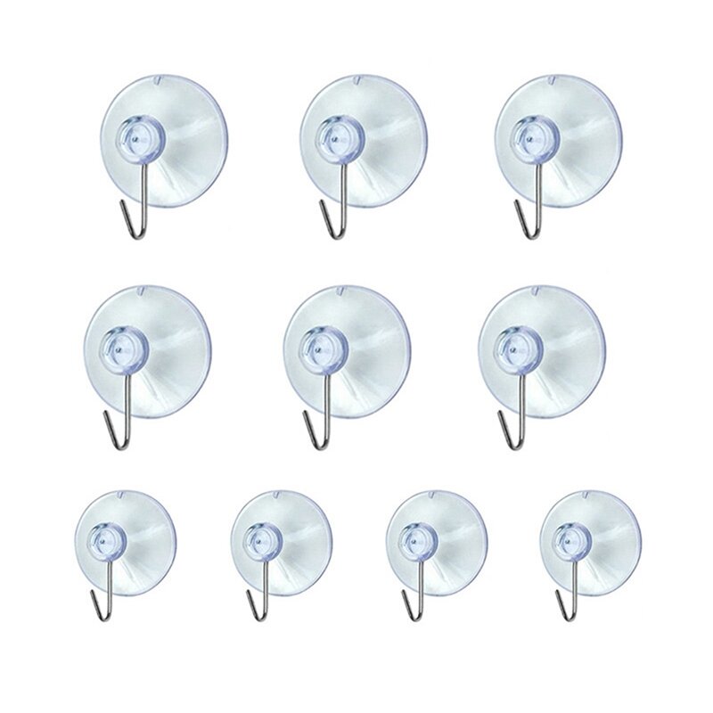 20 Windows Transparent Suction Cup Suction Cup Hook Clothes Jacket Metal Hook