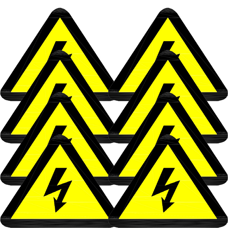 Pegatinas de logotipo de advertencia para pequeños choques eléctricos, etiquetas de calcomanía, apliques, calcomanías de equipo de alto voltaje, 20 hojas