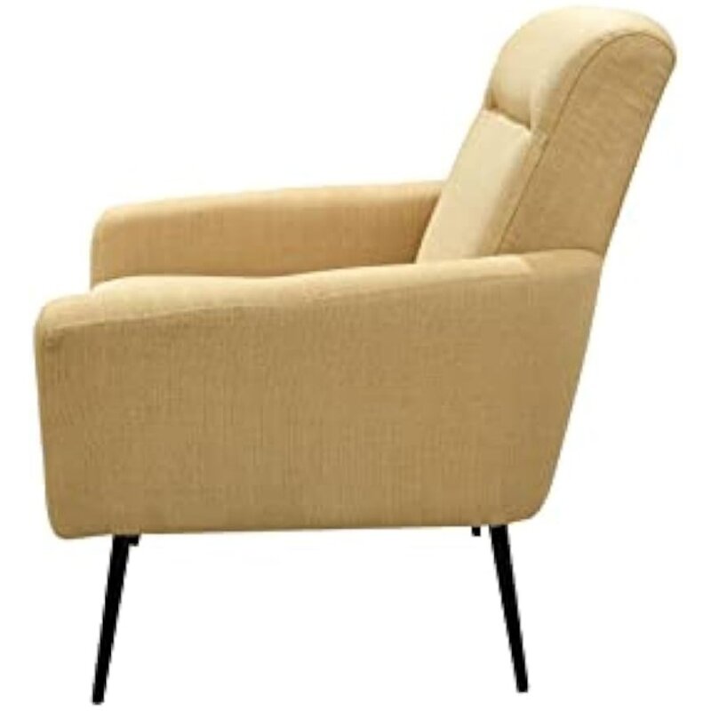 Cafe Chair Yellow Coffee Chairs Bedroom Leisure Single Sofa (Metal Legs) Living Room Chairs Suitable for Small Space Home Office