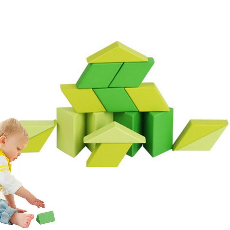 Строительные блоки для малышей, деревянные строительные блоки Монтессори, игра для раннего развития, Дошкольный образовательный строительный комплект для