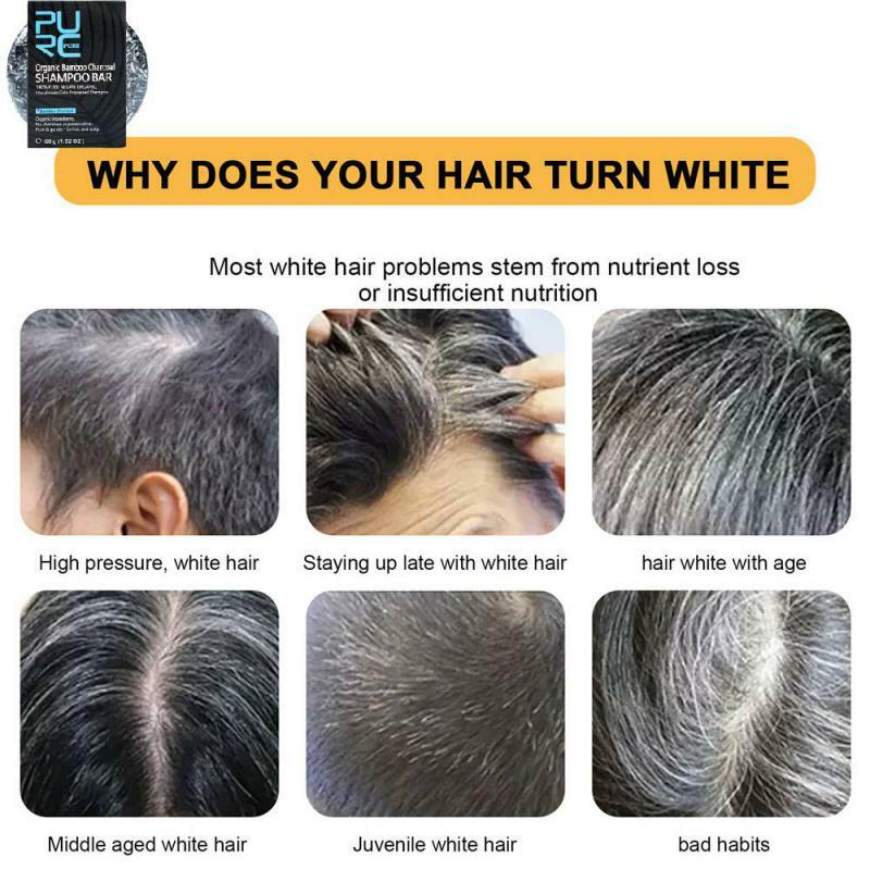 Szampon Bar do pielęgnacji włosów bambusowy węgiel drzewny z wodorostów imbir do czyszczenia skóry głowy białe włosy ciemniejące produkty stymulujące porost włosów przeciwłupieżowe