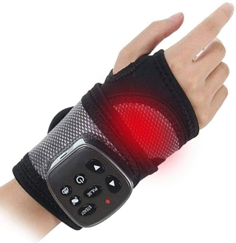Massaggiatore elettrico per le mani 3 in 1 braccialetto multifunzione con vibrazione dell'articolazione del polso che impasta lo strumento per il riscaldamento dell'aria calda