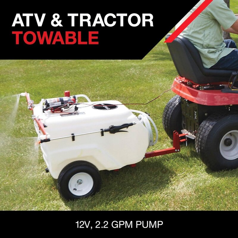 NorthStar Tow-Behind Trailer Boom Broadcast and Spot Sprayer - 31-Gallon Capacity, 2.2 GPM