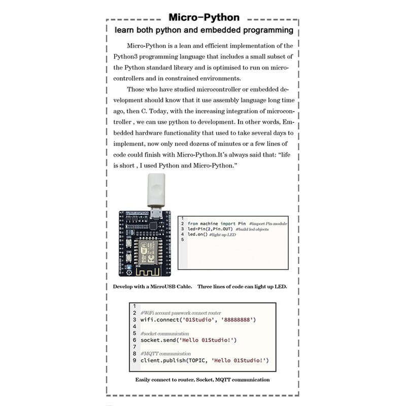 Pywifi-Demo pengembangan ESP8266 papan tanam Micropython IOT pemrograman Wifi pengembangan nirkabel