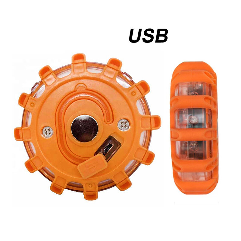 Lampu Strobo LED USB Isi Ulang Multifungsi 12 + 3LED Portabel Di Pinggir Jalan Lampu Decal Magnetik Lampu Sein