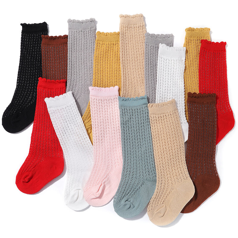 1 Pair Solid Color Korean Handmade Soft Socks for 1-6 Years Boys and Girls Fashion Casual SocksPolyester Socks Wholesale Gift