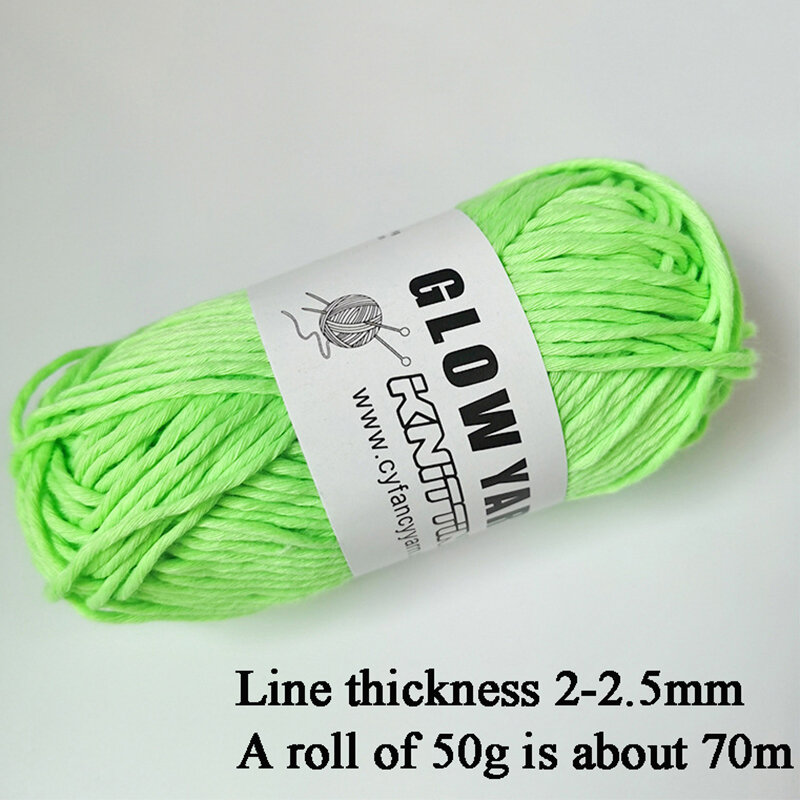 2022 Newest Functional Luminous Yarn Glow in the Dark Polyester Chunky Yarn 53m Long Knitting Wool Yarn for Crochet Sweater Hat