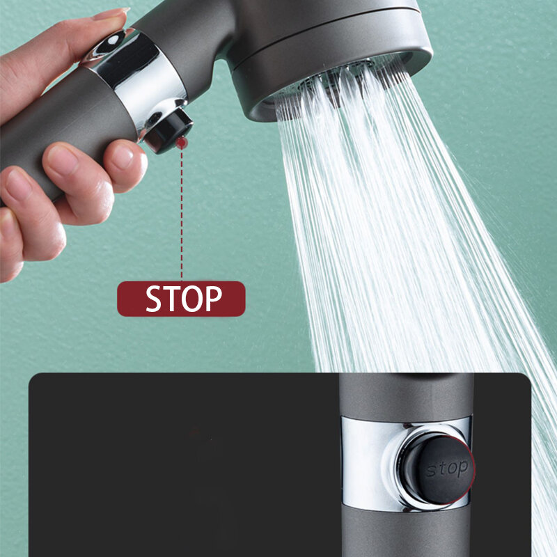 Cabezal de ducha de alta presión de 3 modos, filtro portátil, grifo de lluvia, baño, accesorios innovadores para el hogar