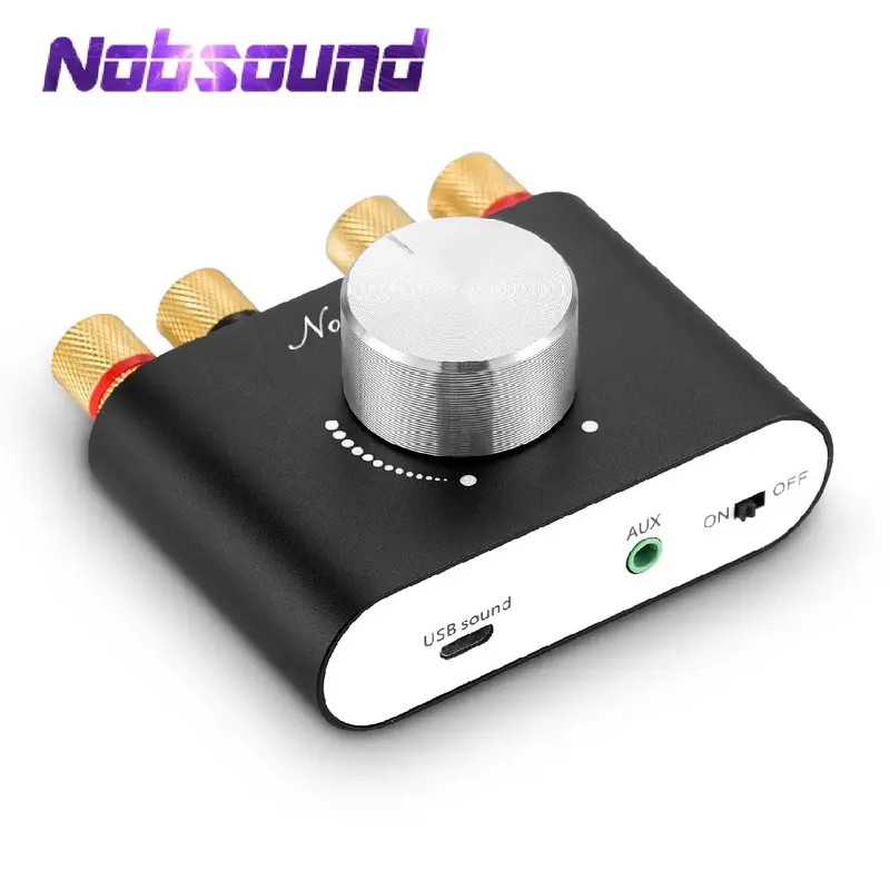 Nobsound Mini Bluetooth 5.0 TPA3116 Amplifier Digital Hifi Stereo Audio Receiver Daya Amp 50W + 50W Amplifier Suara Mobil