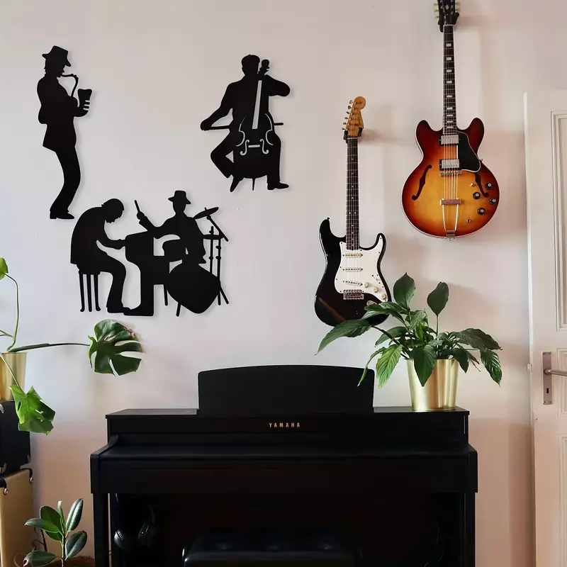 Metal saxofone parede pendurada Decoração, Home Interior, Música tema, Jazz artesanato, 1 conjunto