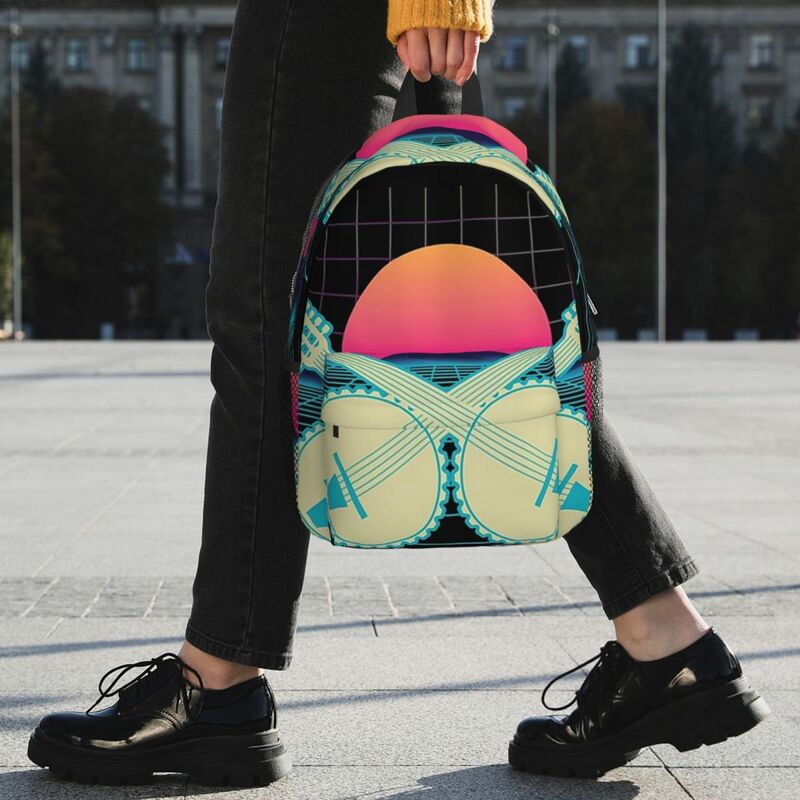 Рюкзак для мальчиков и девочек с изображением гор банджо и солнца 80, повседневная школьная дорожная сумка для учеников, вместительная сумка на плечо