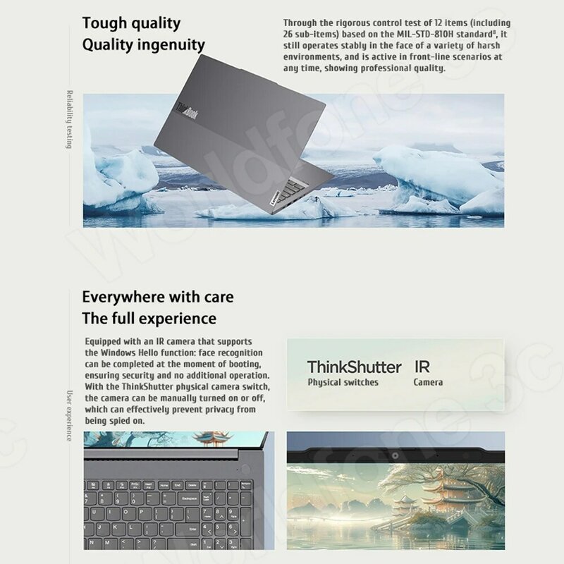 Lenovo Laptop ThinkBook 16 + 2024 AI AMD Ryzen R7 8845H Radeon 780M RAM 16GB LPDDR5x 1T SSD 16-calowy ekran 2.5K 120Hz do notebooka