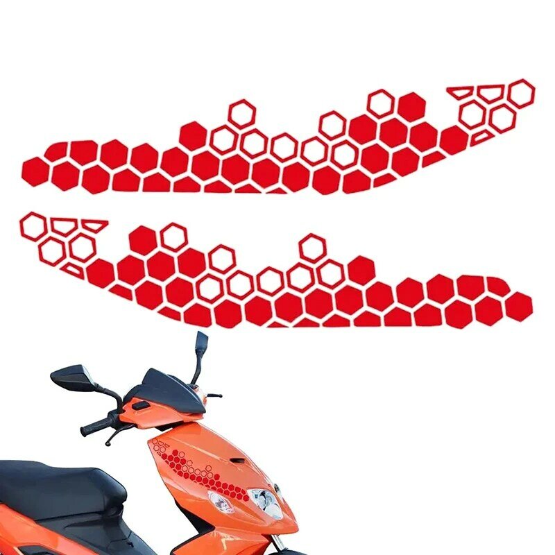 Motorcycle Honeycomb Decals Reflective Stickers Multicolor Decorative Sticker Motorbike Bumper Ornament Modification Accessories