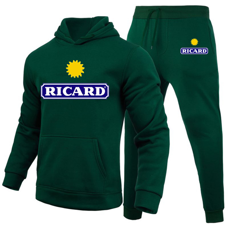 Ricard Heren Sweatshirt Broek 2 Delige Set Casual Sportkleding Hoodies Dragen Herfst En Winter Nieuw Sportkleding Pak Hot