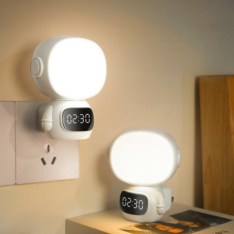 Luz Nocturna Led con Control remoto para baño, reloj sin parpadeo, protección ocular regulable, 3 colores de luz para dormitorio