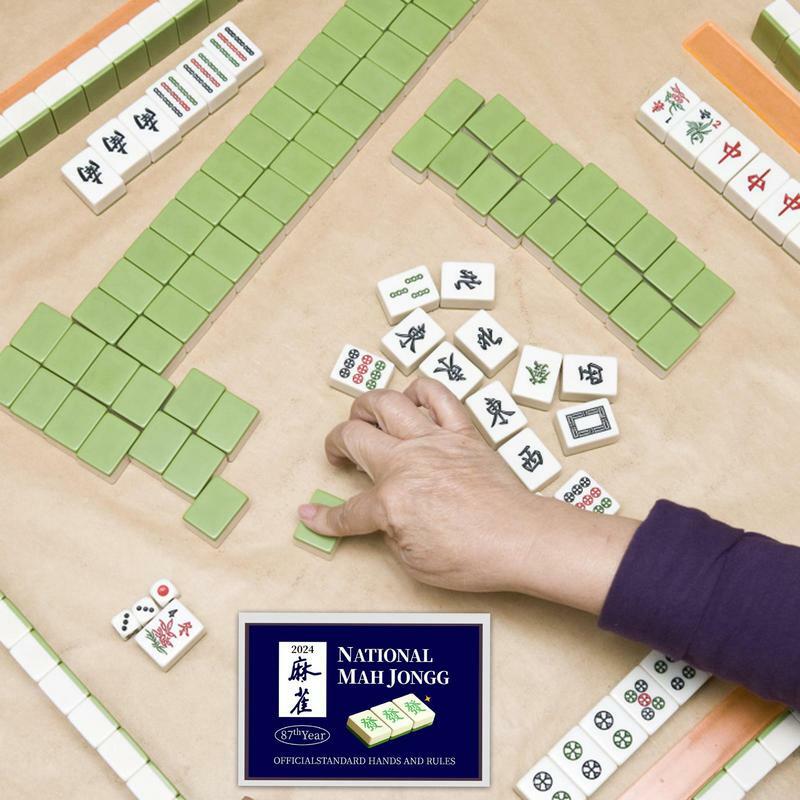 Tarjeta de Mahjong oficial de la liga nacional Mah, tarjeta oficial de manos y reglas estándar, tarjeta de puntuación de Mahjong, impresión grande, 2024