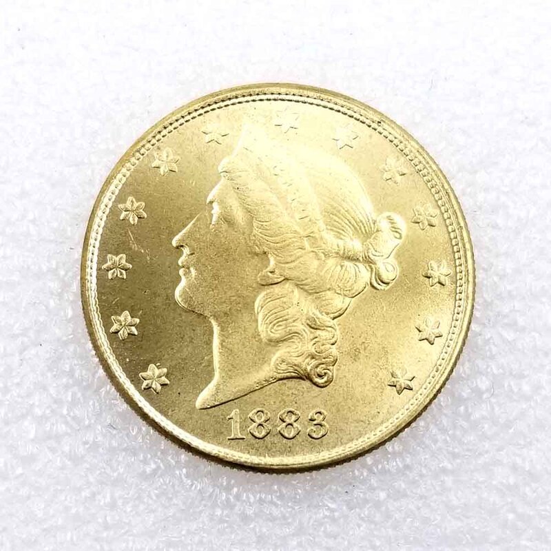 Koin seni pasangan lucu tahun 1883 US Liberty dua puluh dolar/koin keputusan Klub Malam/koin peringatan keberuntungan + tas hadiah