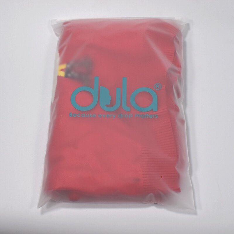 Producto personalizado, bolsa de plástico esmerilado con cremallera, logotipo impreso de fábrica, para ropa