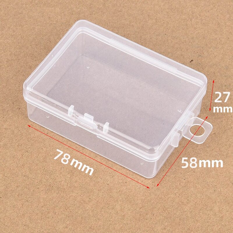 البلاستيك الشفاف تخزين صندوق مجوهرات البلاستيك أداة صندوق مقصورة قابل للتعديل حاوية منظم علبة مستطيلة