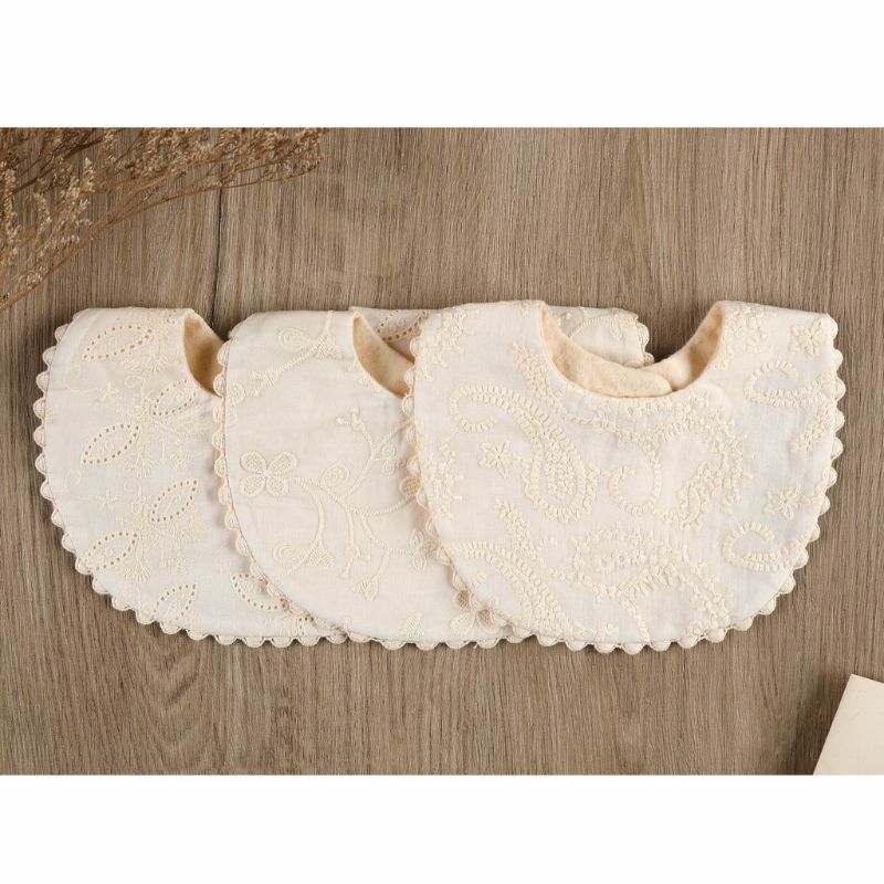 Toalla Saliva algodón hipoalergénico súper absorbente, Baberos para bebé con delicado bordado, acceso a ropa