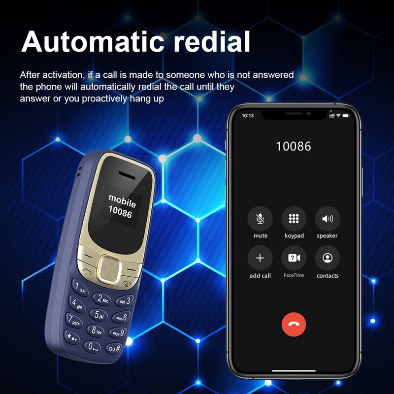 SERVO BM35 teléfono móvil de respaldo pequeño, 2 SIM, Dial Bluetooth, lista negra, rellamada automática, sincronización de Voz Mágica, música, Mini teléfonos móviles de Palma