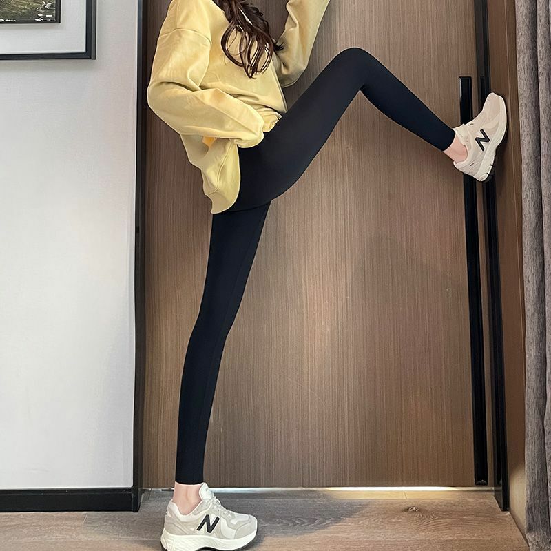 เลกกิ้งกีฬาสำหรับผู้หญิงเลกกิ้งผ้ายืดกางเกงเอวสูงเซ็กซี่ MODE Korea ยาวถึงข้อเท้ากางเกงออกกำลังกายผู้หญิงน่ารักฤดูใบไม้ผลิฤดูร้อน
