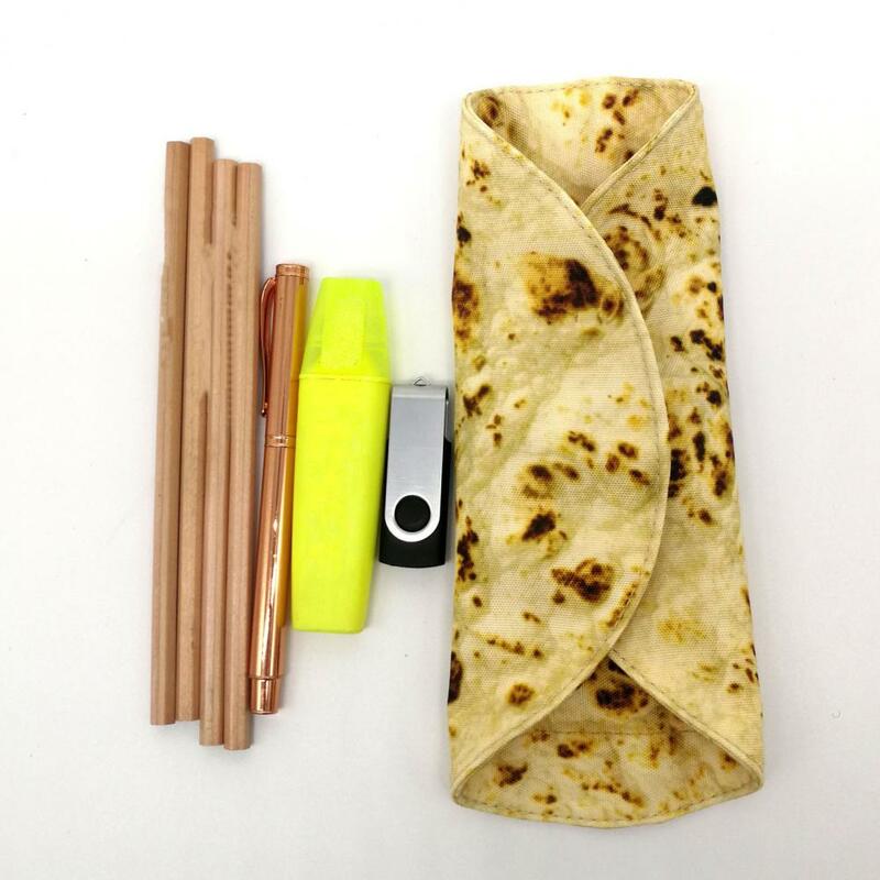Pen Bag Funny Large Capacity Portable Tortilla Roll Design Pencil Case Holder School Supplies