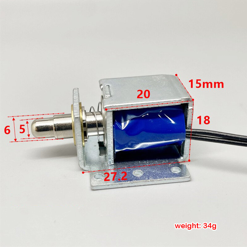 マイクロプッシュプルソレノイドバルブタイプ電磁式マグネット、マイクロ電気スイッチ、4mmストローク、dc 7.4v、12v、0620l