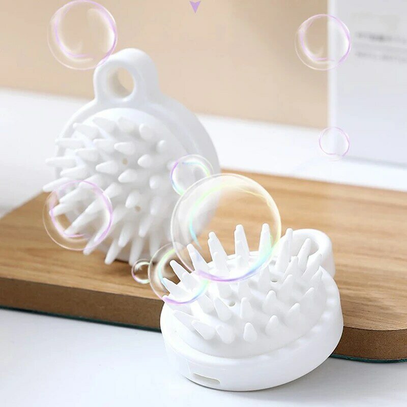 1Pc Mini Japanese Handheld Silicone Shampoo Massage Comb Scalp Head Meridian Massager To Promote Blood Circulation