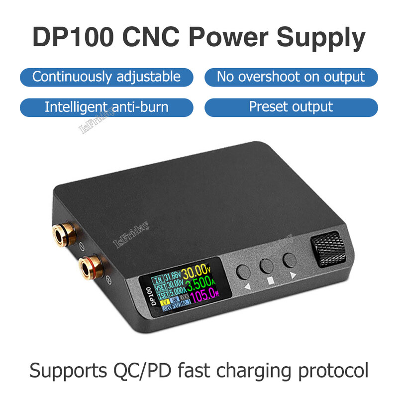Catu daya DC DP100 Lab Mini, catu daya Digital 30V 5A 100W tegangan stabil dapat disesuaikan 100W tegangan konstan