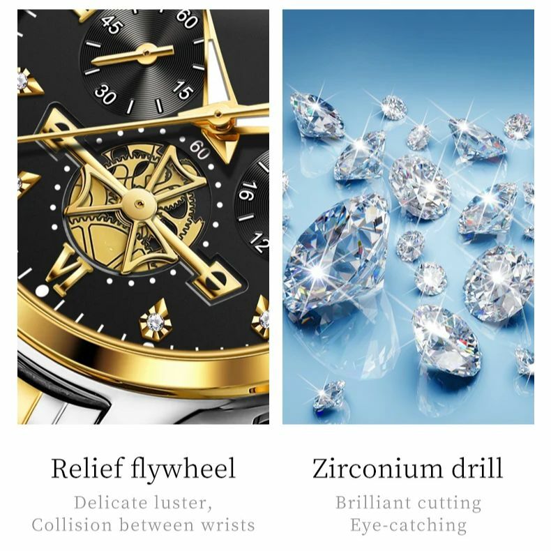 OLEVS-Relógio de quartzo impermeável para casal, marca de luxo superior, presente amante, brilho noturno, clássico, data, semana, relógio, conjunto dele ou dela