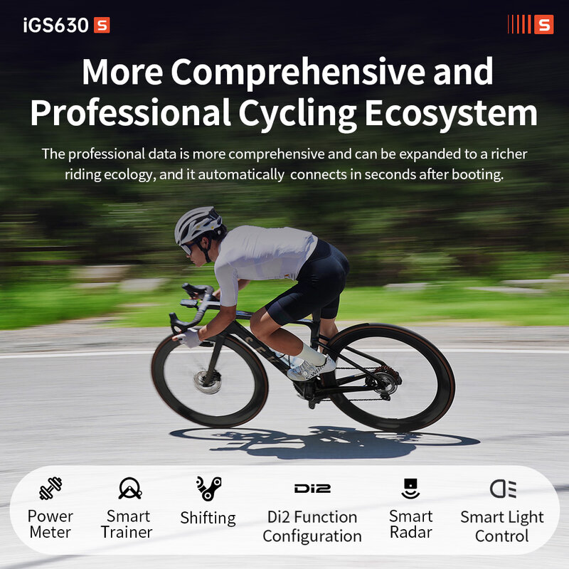 IGPSPORT-iGS630S Computador de bicicleta, banda dupla, GNSS, GPS, ciclismo, velocímetro sem fio, inteligente, planejamento de escalada, odômetro de bicicleta