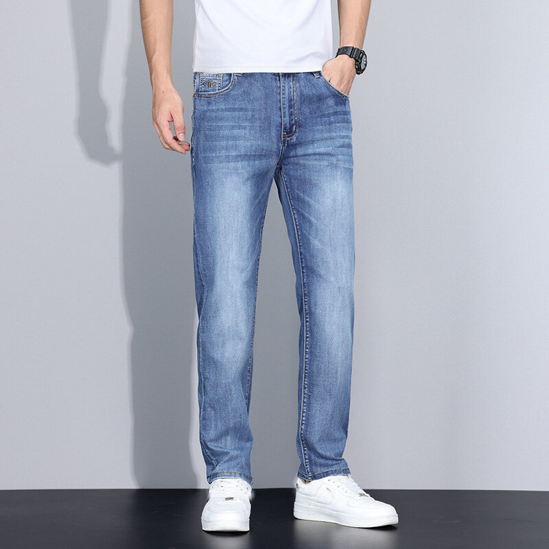 Celana panjang jeans pria, 190 panjang remaja 115 model ekstra panjang 120cm versi Musim Semi
