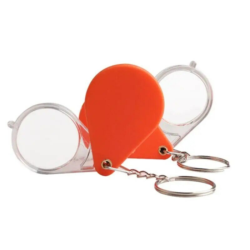 Kunststoff tragbare Falt lupe Handglas Linse Schlüssel bund Lupe Schmuck Lupe Vergrößerung werkzeug