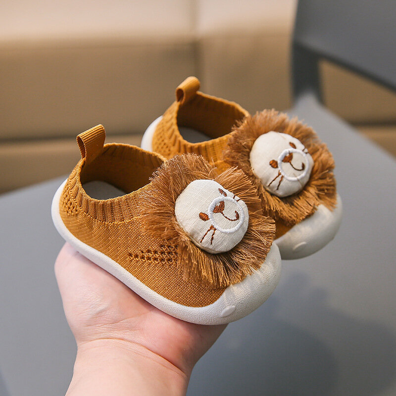 Sepatu rajut anak-anak, sneaker lantai dalam ruangan sol lembut bernafas untuk bayi balita musim semi musim gugur