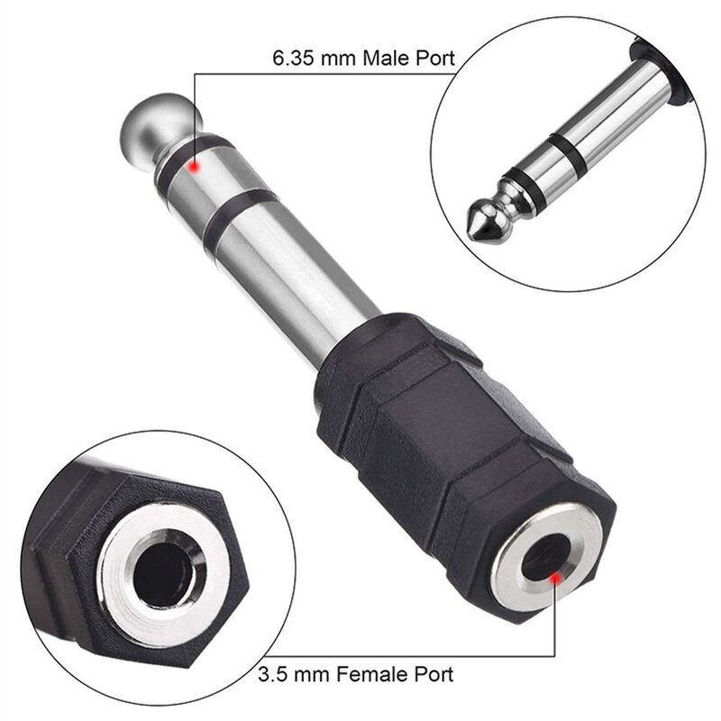 Mic Adapter Audio Adapter Musical Instruments TRS Or Tip Ring Sleeve 3.5mm To 6.35mm Jack Audio Transfer High Quality
