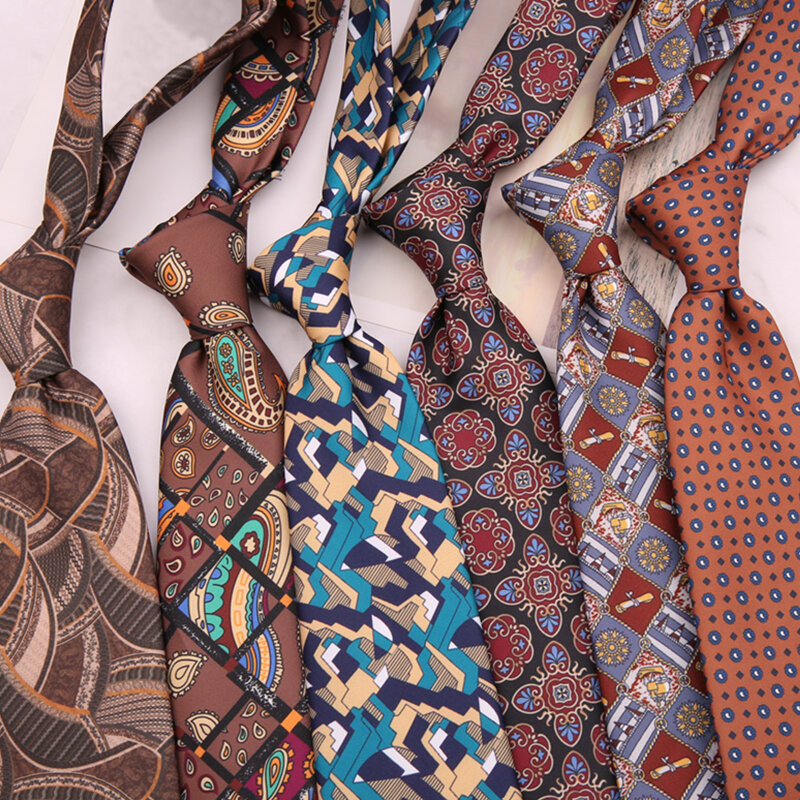 Gravatas impressas para homens e mulheres, gravata com zíper, moda, 9cm