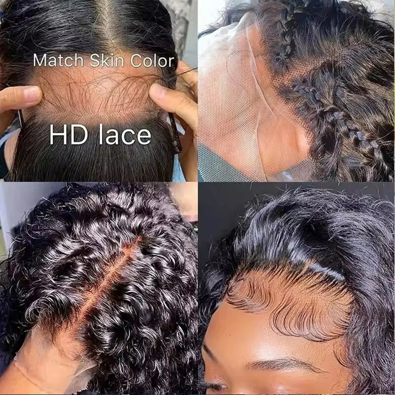 Gdymewah 200% Wig Frontal dua ditarik gelombang dalam 13x4 keriting HD transparan renda Wig rambut manusia Wig Brasil untuk wanita