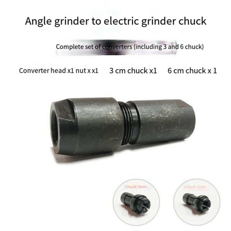 Modified Angle Grinder To Straight Grinder Adapter 3/6Mm For 100 Angle Grinder Grinding Polishing