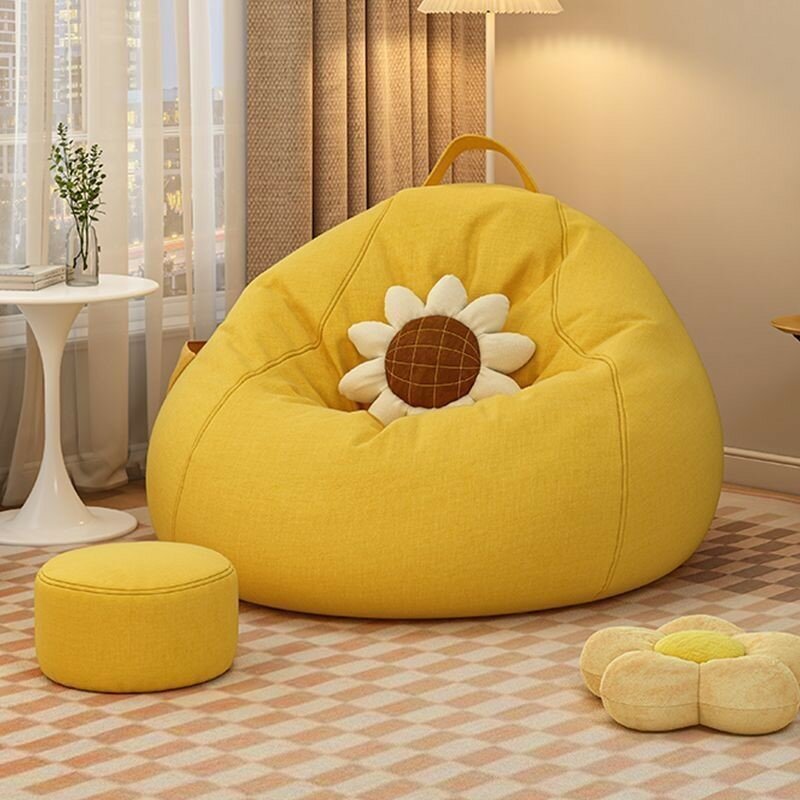 Sofá perezoso con almohada de Pedal, tumbona de tela de lino, asiento, PUF, Tatami de ocio, sala de estar y hogar