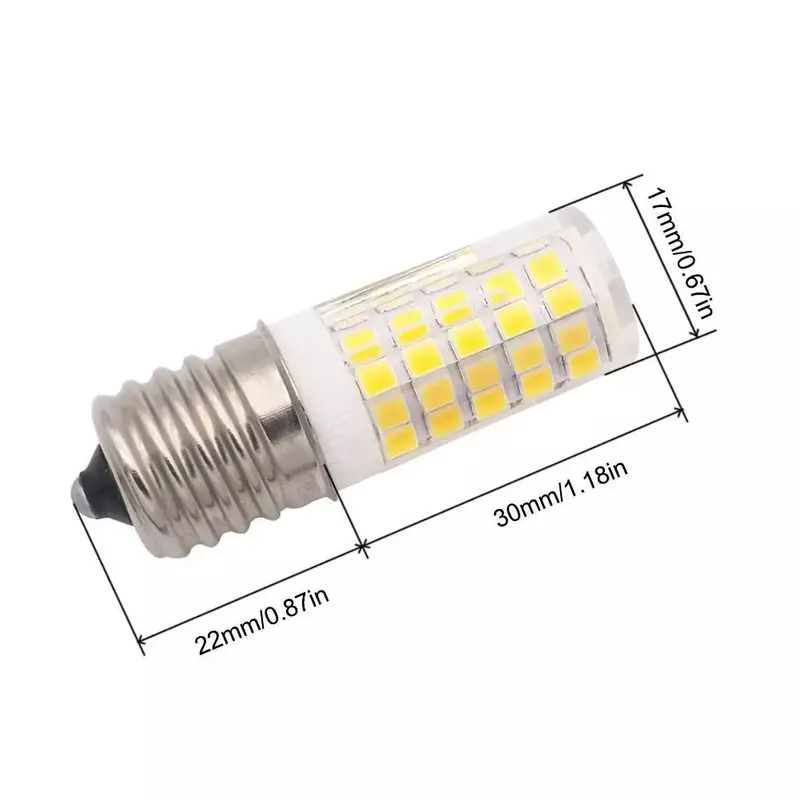 Ampoule LED E17 pour micro-ondes, lot de 10, 6W, AC 110/220V, 2835 SMD, chaînes en céramique valentes 60W, Inescent, Cerami, lampe chaude/froide