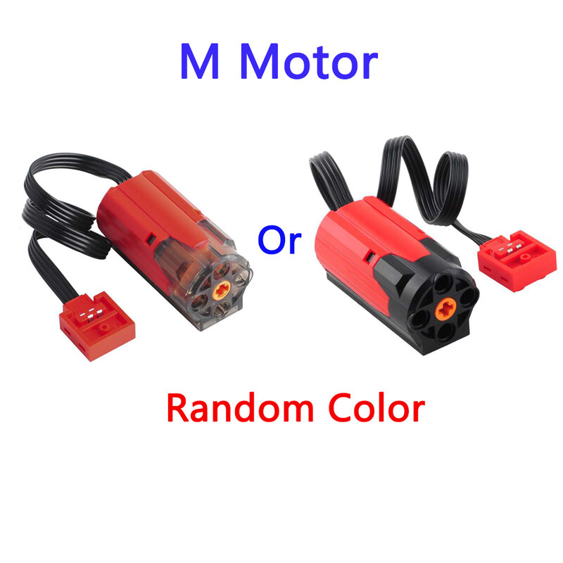 2 buah Motor M merah yang disempurnakan kompatibel dengan fungsi daya Legoeds blok bangunan suku cadang MOC